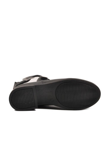 Siyah Cilt Fermuarlı Kadın Bot 209144 Z