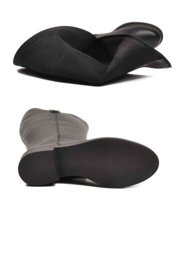 Siyah Cilt Fermuarlı Kadın Çizme 224578 Z