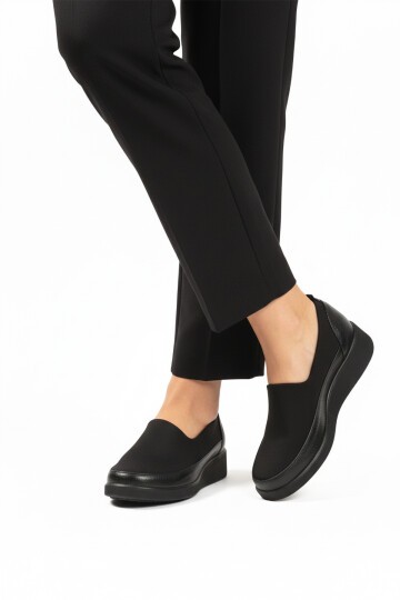 Siyah Floter Tekstil Kadın Günlük Ayakkabı 651586 Z