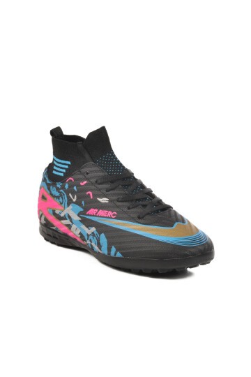 Siyah-Fuşya Polyester Karışımlı Unisex Halı Saha Ayakkabısı Merc WJ-502 M