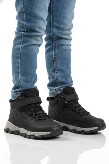 Siyah-Gri Cırtlı Çocuk Outdoor Bot Cool Doruk F