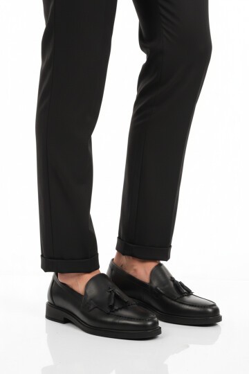 Siyah Hakiki Deri Erkek Günlük Ayakkabı 2208 M