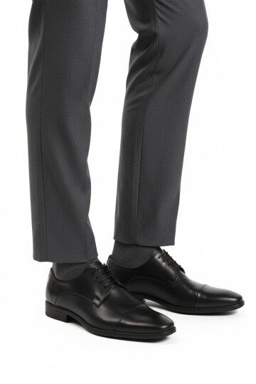 Siyah Hakiki Deri Erkek Günlük Ayakkabı 977 M