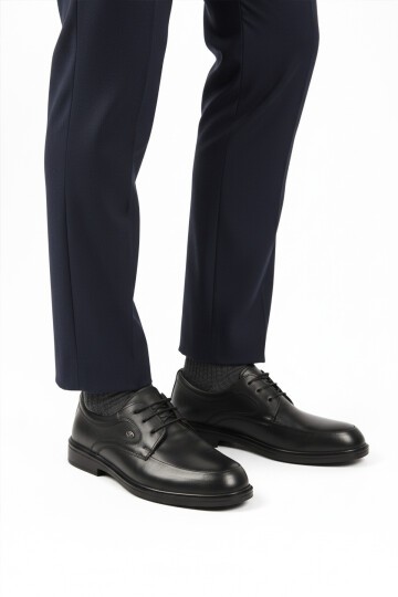 Siyah Hakiki Deri Erkek Günlük Ayakkabı DSN 2037 M