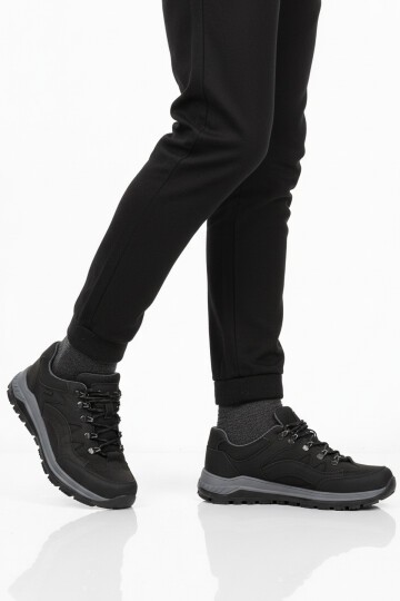 Siyah Hakiki Deri Erkek Outdoor Ayakkabı 2341 M