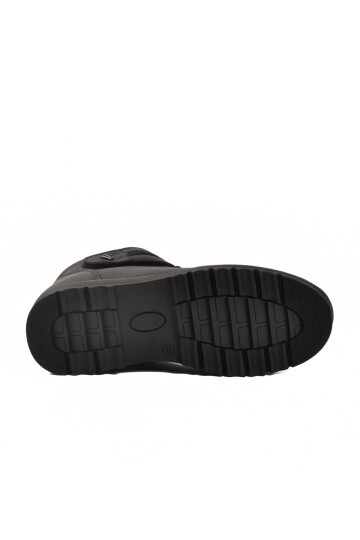 Siyah Fermuarlı Hakiki Deri Kadın Bot Z438 Z