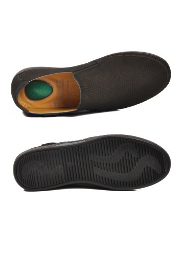 Siyah Nubuk Hakiki Deri Erkek Günlük Ayakkabı 803 M