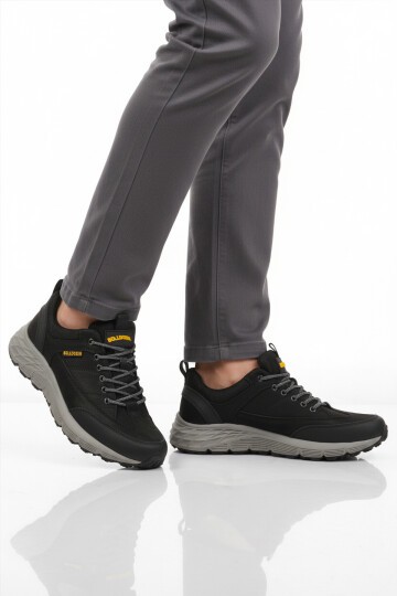 Siyah Nubuk Hakiki Deri Kaymaz Taban Erkek Outdoor Ayakkabı 250069 M