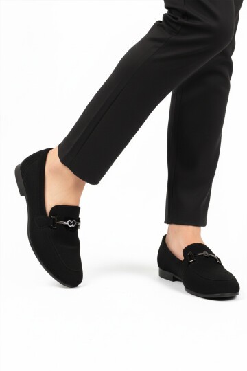 Siyah Süet Hafif Kadın Günlük Ayakkabı 572433 Z