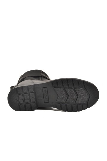 Siyah İçi Polarlı Uzun Kadın Bot 23012 Z