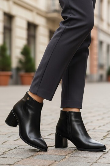 Siyah İçi Kürklü Kadın Bot PC-54984 Z