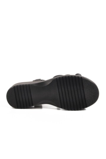 Siyah Topuklu Kadın Sandalet T-004 Z