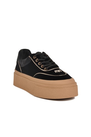 Siyah Yüksek Tabanlı Kadın Sneaker 25K330 Z