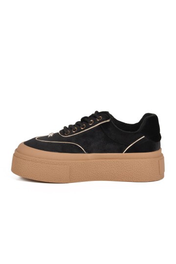 Siyah Yüksek Tabanlı Kadın Sneaker 25K330 Z