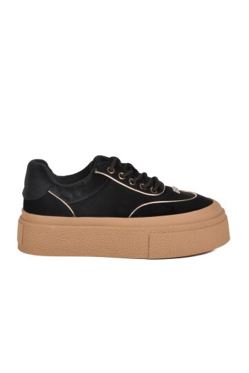 Siyah Yüksek Tabanlı Kadın Sneaker 25K330 Z