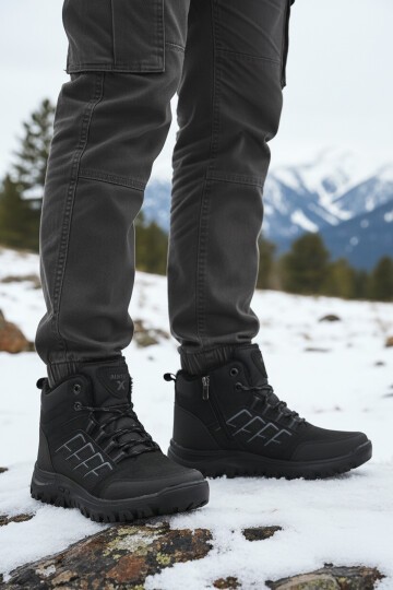 Siyah Unisex Fermuarlı İçi Kürklü Bot 700 G