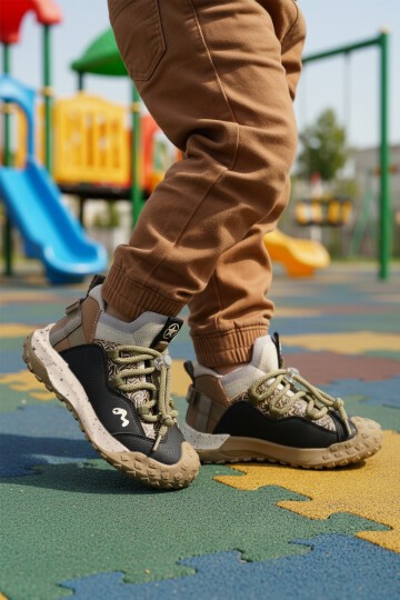 Siyah-Vizon Hafif Çocuk Spor Ayakkabı 22675 F