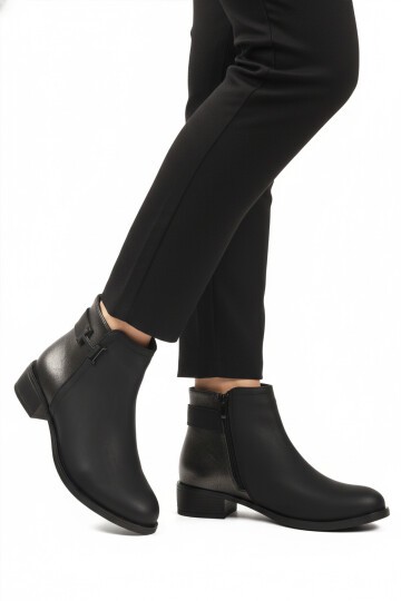 Siyah Zümrüt Nubuk Fermuarlı Kadın Bot 547820 Z