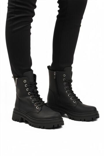 Siyah Zümrüt Fermuaralı Kadın Bot 514531 Z