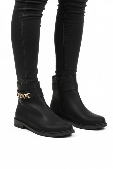 Siyah Zümrüt İçi Polarlı Kadın Bot 636182 Z