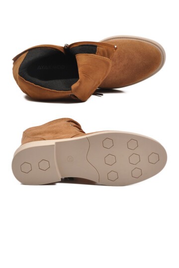 Taba Süet Fermuarlı Kadın Bot 284098 Z