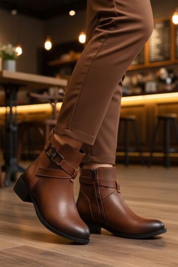 Taba Zümrüt İçi Kürklü Kadın Bot 547819 Z