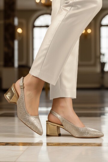 Altın Kadın Abiye Ayakkabı 417688 Z