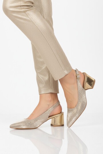 Altın Kadın Abiye Ayakkabı 417688 Z