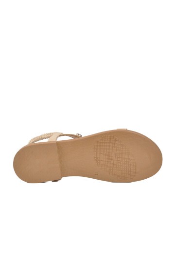 Bej ComfortSole Taban Kadın Sandalet 358165 Z