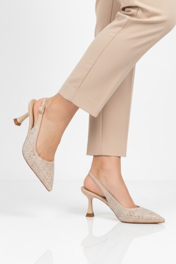 Bej Kadın Abiye Ayakkabı 417654 Z