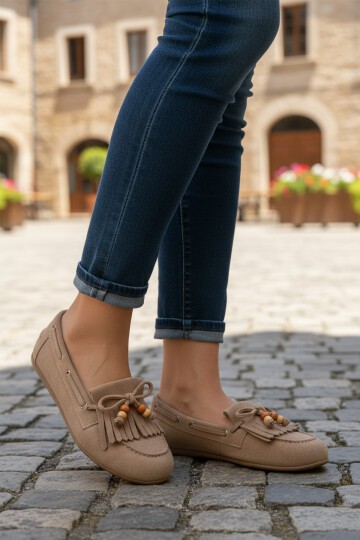 Bej Süet Kadın Babet 572488 Z