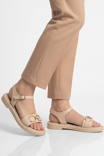 Bej Hafif ComfortSole Taban Kadın Sandalet 35442 Z