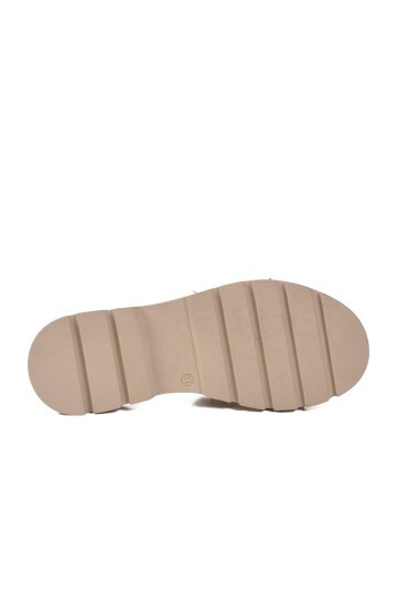Bej Yüksek Tabanlı ComfortSole Taban Kadın Terlik 35350 Z