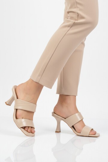Bej Kadın Topuklu Terlik 451158 Z