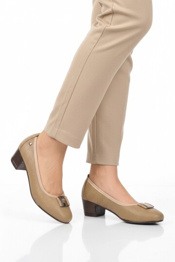 Bej Kadın Topuklu Ayakkabı PC-54940 Z