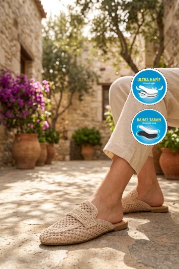 Bej Triko Hafif Comfort Taban Kadın Terlik 335391 Z