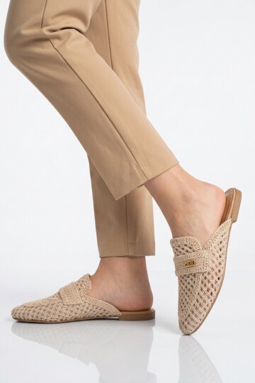 Bej Triko Hafif Comfort Taban Kadın Terlik 335391 Z