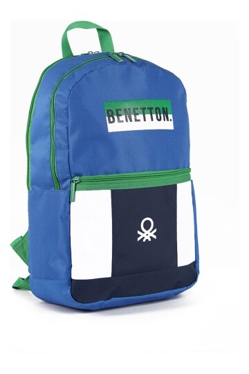 Benetton Mavi-Beyaz-Lacivert Unisex Okul Çantası