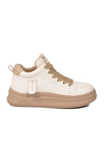 Beyaz İçi Polarlı Unisex Kadın Günlük Ayakkabı 11517 G