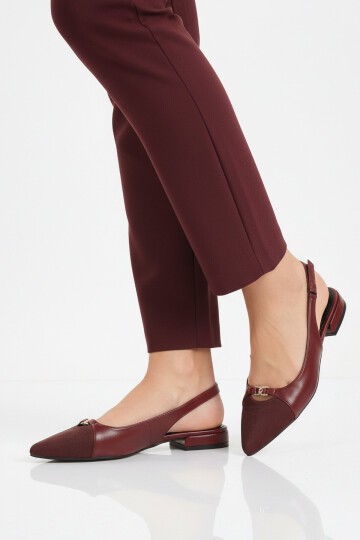 Bordo Hafif Kadın Babet 312553 Z Dar Kalıp
