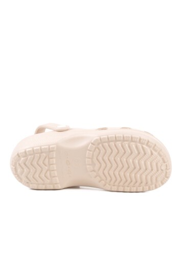 Ekru Suni Deri Unisex Terlik 606 Z