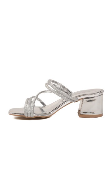 Gümüş Topuklu Kadın Terlik 643332 Z