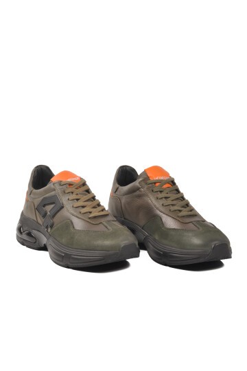 Haki Nubuk Hakiki Deri Erkek Günlük Ayakkabı 152-20328 M