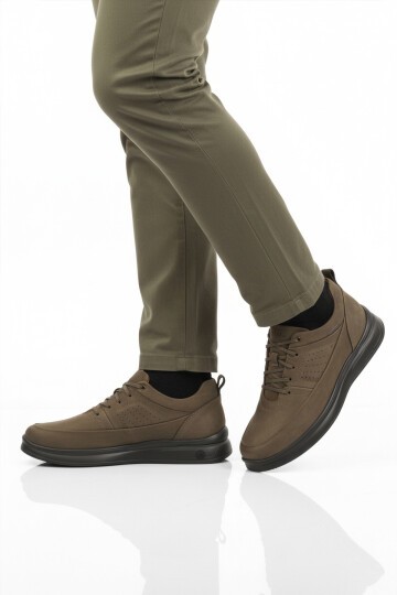 Haki Nubuk Hakiki Deri Erkek Günlük Ayakkabı 252070 M