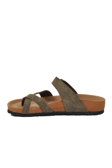 Haki Hafif Parmak Arası Kadın Terlik PC-7547 Z