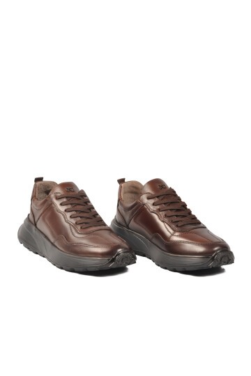 Kahve Hakiki Deri Erkek Günlük Ayakkabı 152-20342 M