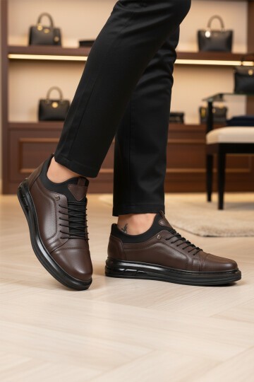 Kahve Hakiki Deri Ortopedik Erkek Günlük Ayakkabı Premium 117 M