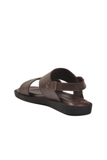 Kahve hakiki Deri Erkek Sandalet PC-7315 M