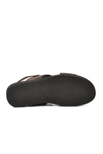 Kahve hakiki Deri Erkek Sandalet PC-7315 M