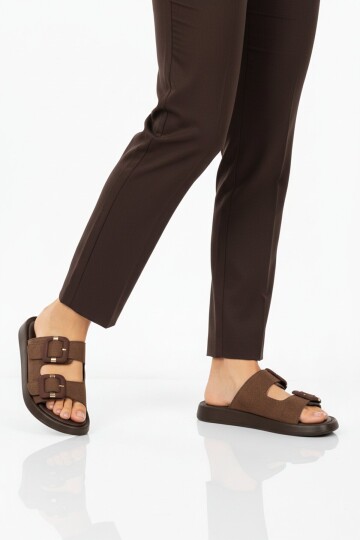 Kahve Süet Hafif Kadın Terlik 513089 Z